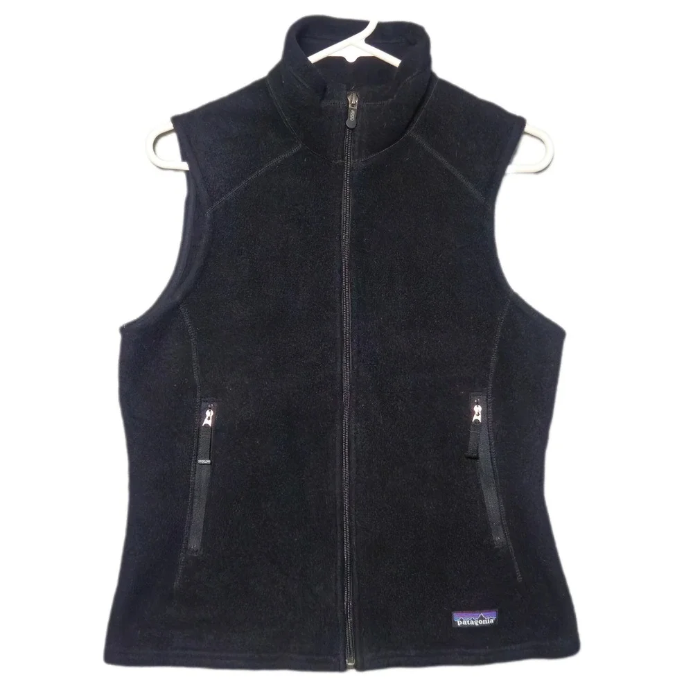 Patagonia Synchilla Fleece Vest Women M Black Full Zip Mock Neck 25164F7